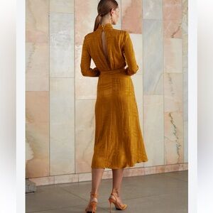 Undress IWEARUNDRESS mustard Cupro Midi Dress Romee Turtleneck Midi Dress